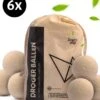 Drogerballen - Droogballen - Wasdrogerballen - Dryerballs - 6 Stuks - XL Formaat - Wol - Set -Lifestyle-Productwinkel 1047x1200