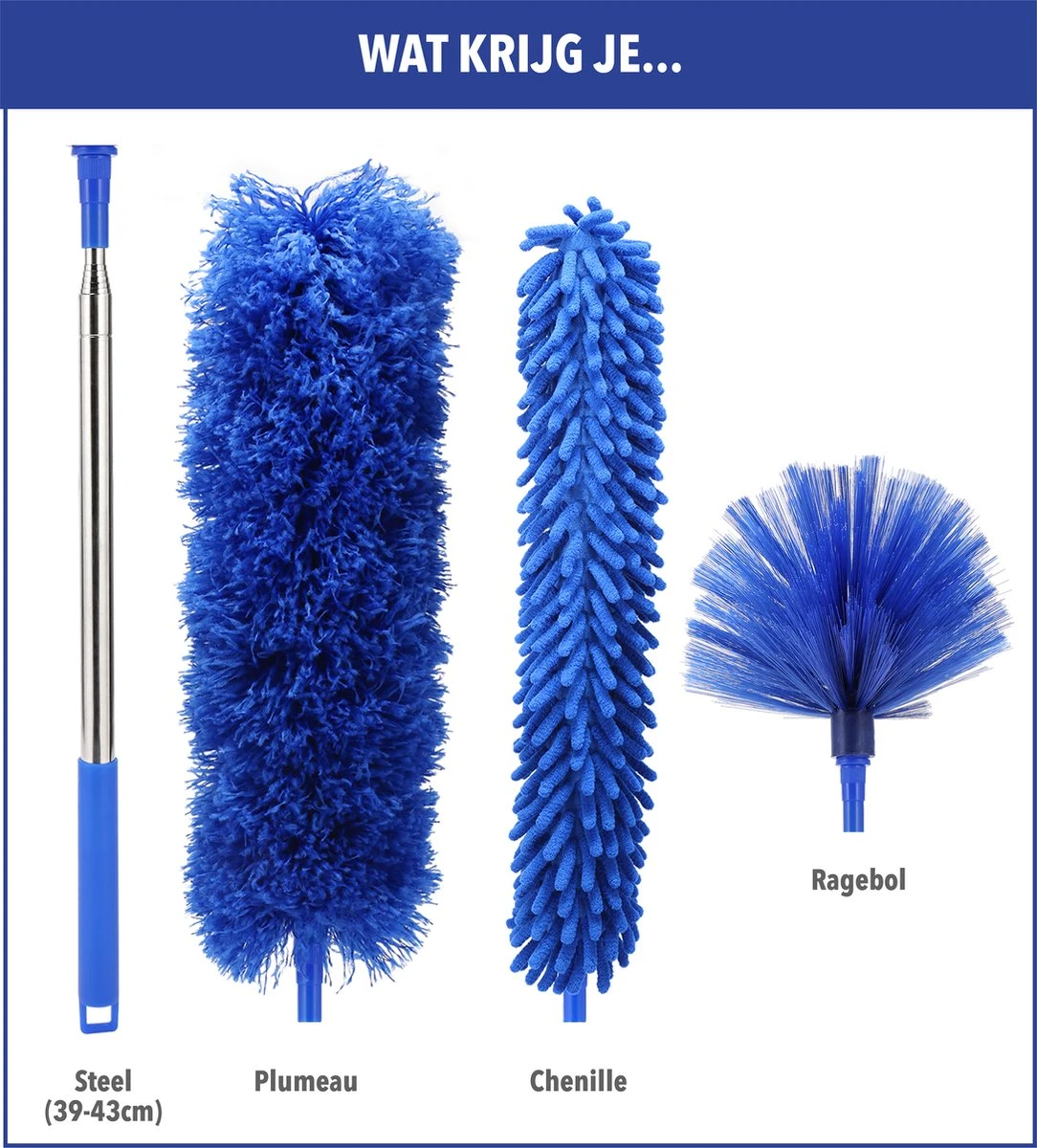 Telescopische Plumeau – Uitschuifbaar – Microvezel – Set Van 3 Opzetstukken – Stoffer – Ragebol 7 Telescopische Plumeau – Uitschuifbaar – Microvezel – Set Van 3 Opzetstukken – Stoffer – Ragebol - Afbeelding 5