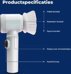 B-care Magic Brush - Elektrische Multifunctionele Schoonmaakborstel - 7 Opzetstukken - Wasborstel - Poetsmachine - Schrobborstel - Handborstel - Werkborstel - Schrobber - Boorborstel - Reinigingsborstel -Lifestyle-Productwinkel 1140x1200 5