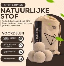 Drogerballen - Droogballen - Wasdrogerballen - Dryerballs - 6 Stuks - XL Formaat - Wol - Set -Lifestyle-Productwinkel 1155x1200