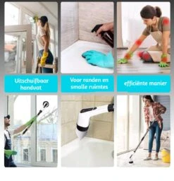Merkloos Scrubclean Elektrische Schoonmaakborstel-7 In 1 Schrobber Met Steel-2 Standen Poetsmachine-max 130cm-badkamer/keuken/auto +gratis Houder -Lifestyle-Productwinkel 1159x1200 2