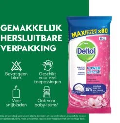 Dettol - Schoonmaakdoekjes - Power & Fresh - Kersenbloesem - 4 X 80 Stuks - Voordeelverpakking 13 Dettol - Schoonmaakdoekjes - Power & Fresh - Kersenbloesem - 4 X 80 Stuks - Voordeelverpakking -Lifestyle-Productwinkel 1165x1200 2