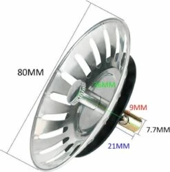 Afvoerzeef Roestvrijstaal - Gootsteen Zeef - Gootsteen Stopper - RVS - 80mm -Lifestyle-Productwinkel 1184x1200 2