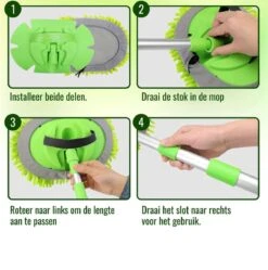 Merkloos Professionele Telescopische Wasborstel + Tonova Pen - Auto Schoonmaakborstel - Anti Slip - Auto, Caravan & Camper - Uitschuifbaar - Groen -Lifestyle-Productwinkel 1190x1200 8