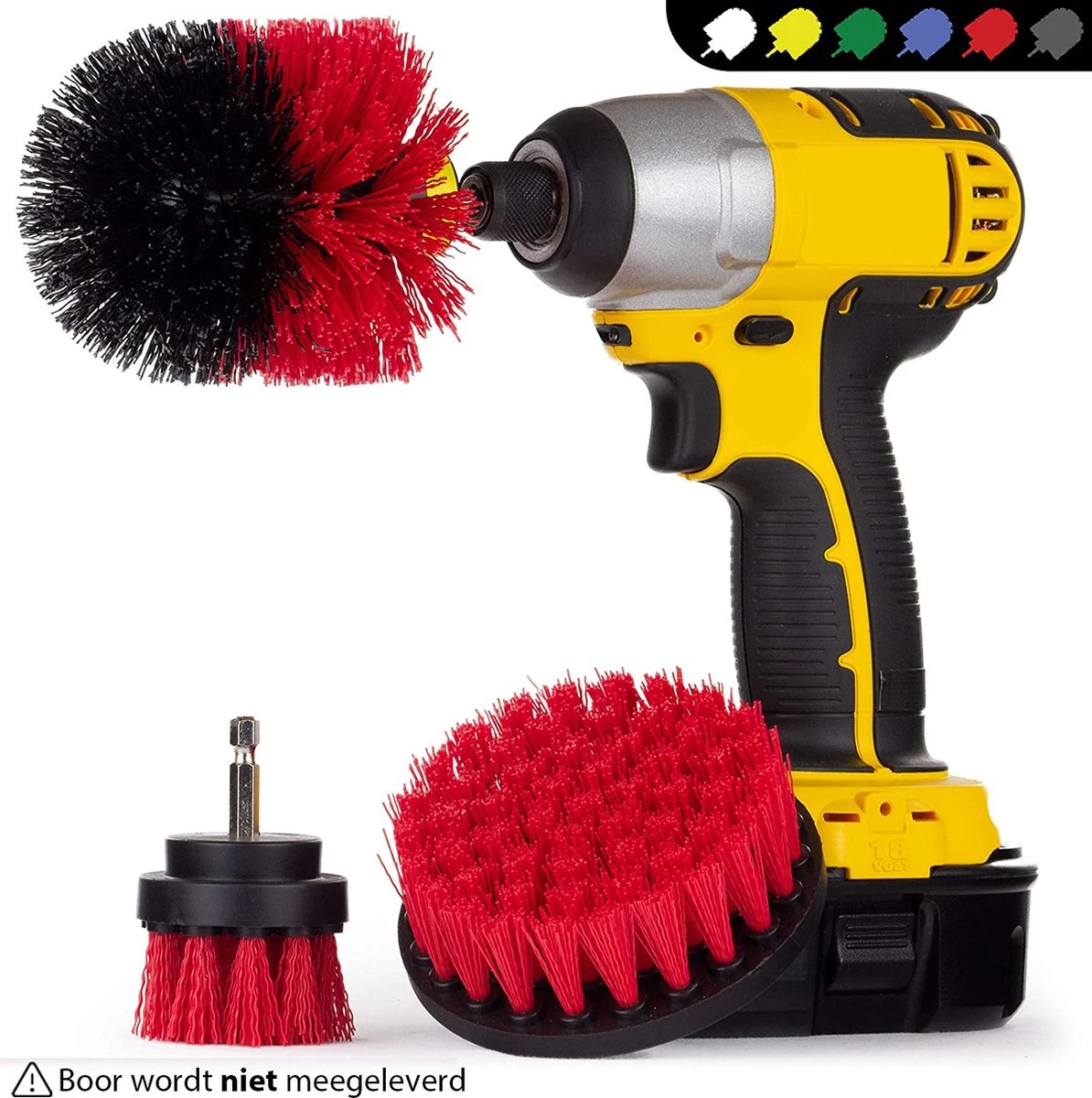 Kibani 9 Delige Borstelset Voor Boormachine - Wit, Rood, Geel - Voor Wielen, Tapijt, Bekleding, Beton En Steen | Schrobborstel – Boorborstel – Schuurborstel - Borstel Boormachine – Schoonmaakborstel – Reinigingsborstel – Tapijtreiniger - Borstelset 4 Kibani 9 Delige Borstelset Voor Boormachine - Wit, Rood, Geel - Voor Wielen, Tapijt, Bekleding, Beton En Steen | Schrobborstel – Boorborstel – Schuurborstel - Borstel Boormachine – Schoonmaakborstel – Reinigingsborstel – Tapijtreiniger - Borstelset - Afbeelding 2