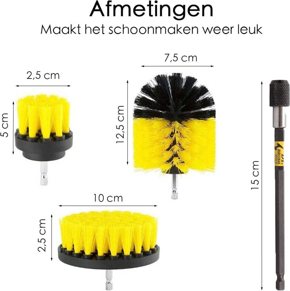 Professionele 4 Delige Borstelset Voor De Boormachine Incl. Verlengstuk, Deze Schoonmaak Schuurborstel Elektrisch Opzetborstel Schrobborstel Set Is Geschikt Als Schrobber Voor Badkamer, Auto, Keuken En Tuin 9 Professionele 4 Delige Borstelset Voor De Boormachine Incl. Verlengstuk, Deze Schoonmaak Schuurborstel Elektrisch Opzetborstel Schrobborstel Set Is Geschikt Als Schrobber Voor Badkamer, Auto, Keuken En Tuin - Afbeelding 7
