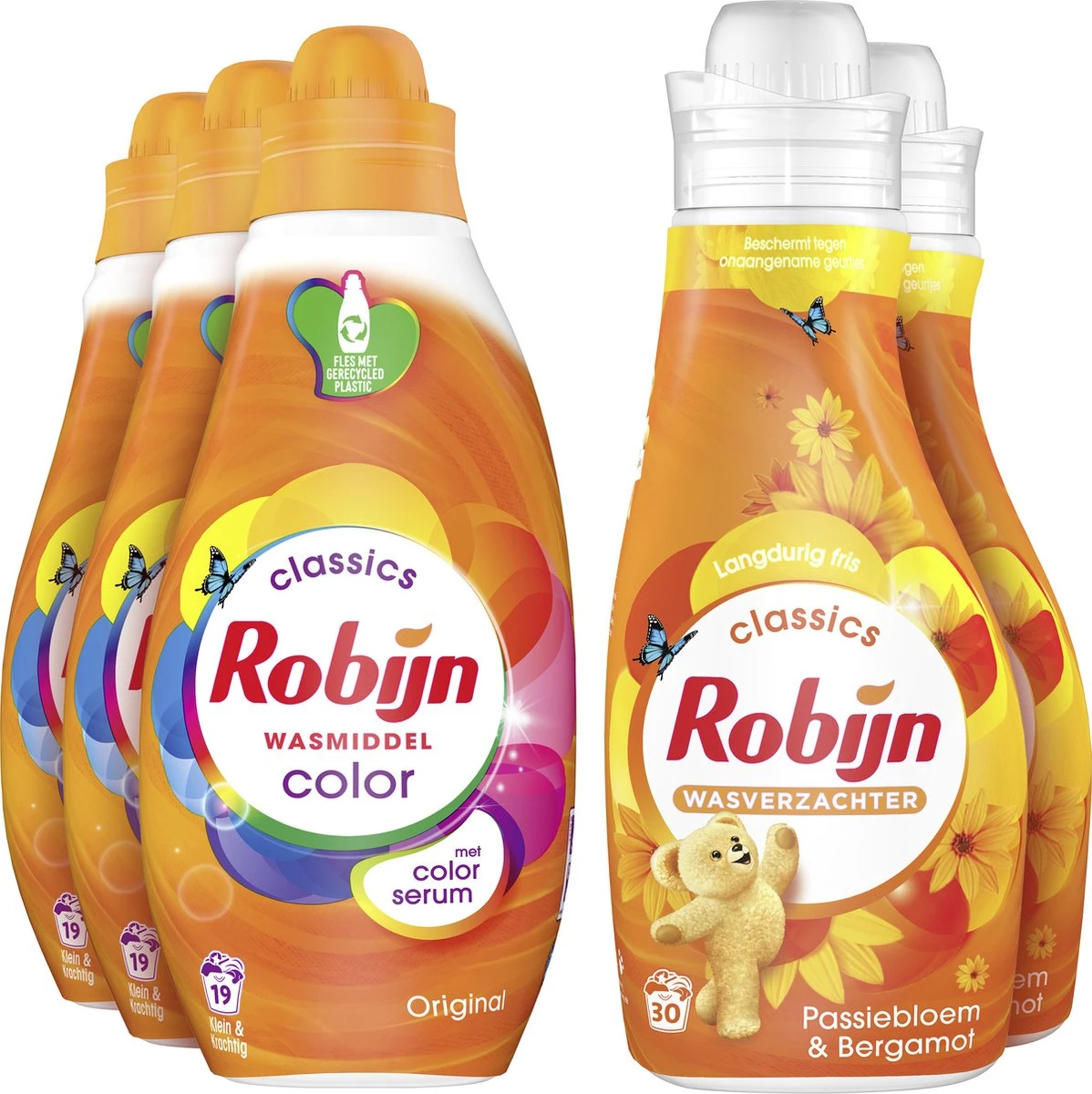 Robijn Color & Passiebloem Wasmiddel En Wasverzachter Pakket - 5 Stuks - Voordeelpakket 5 Robijn Color & Passiebloem Wasmiddel En Wasverzachter Pakket - 5 Stuks - Voordeelpakket - Afbeelding 3