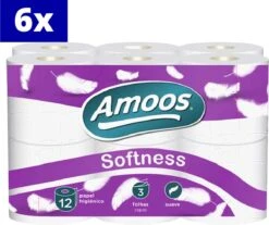 Amoos 3-laags Toiletpapier 72 Rollen - Wc-papier (6 X 12 Rollen) - Extra Zacht