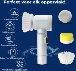 B-care Magic Brush - Elektrische Multifunctionele Schoonmaakborstel - 7 Opzetstukken - Wasborstel - Poetsmachine - Schrobborstel - Handborstel - Werkborstel - Schrobber - Boorborstel - Reinigingsborstel -Lifestyle-Productwinkel 1200x1112 2