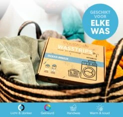 Wasmiddeldoekjes - Ocean Breeze Wasstrips 64 Wasbeurten – Wasmiddel Wasdoekjes - Natuurlijke Wasverzachter – Vegan – Zero Waste -Lifestyle-Productwinkel 1200x1135