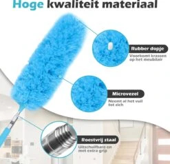 JUST23 Plumeau Uitschuifbaar Met Telescoopsteel – 60 Tot 140 Cm – Ragebol – Stoffer – Duster - Blauw - Incl. Microfiber Doek -Lifestyle-Productwinkel 1200x1156 9