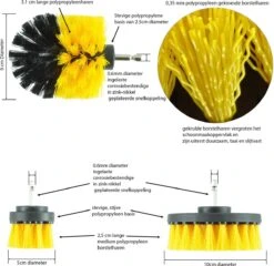 Merkloos Kibani 3 Delige Borstelset Voor Boormachine - Schrobborstel - Polypropyleen - Borstel Boormachine - Schuurborstel - Automatische Reiniging - Reinigingsborstels Voor Boormachine - Schoonmaakborstel -Lifestyle-Productwinkel 1200x1164 3