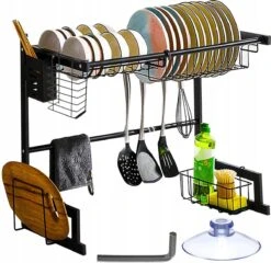 Afdruiprek Droger Zwart Voor Bestek Boven De Gootsteen 65 Cm X 29 Cm X 52 Cm -Lifestyle-Productwinkel 1200x1167