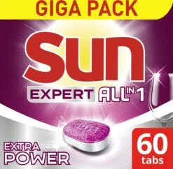 SUN® Sun Expert All-in 1 Vaatwastabletten - 60 Tabletten - Voordeelverpakking -Lifestyle-Productwinkel 1200x1174 2