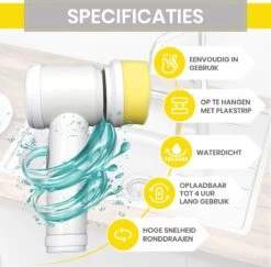 Lenga Elektrische Schoonmaakborstel - 5 In 1 Borstel - Oplaadbaar - Wasborstel - Schoonmaakmiddelen - Schrobborstels -Lifestyle-Productwinkel 1200x1179 1