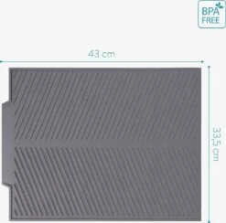 Navaris Siliconen Droogmat Met Afvoer - Aanrecht Droogmat Voor Afwas, Borden, Bestek, Glazen - Grijs -Lifestyle-Productwinkel 1200x1184 4