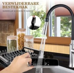 MIRI Afdruiprek – Afwasrek – Uitschuifbaar – Met Lekbak In Gootsteen – Afwas – Roestvrij Staal – Zwart -Lifestyle-Productwinkel 1200x1185 1