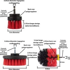 Kibani 3 Delige Borstelset Voor Boormachine - Rood - Voor Beton, Baksteen En Andere Ruwe Oppervlakken - Schrobborstel – Boorborstel – Schuurborstel - Borstel Boormachine – Schoonmaakborstel – Reinigingsborstel – Tapijtreiniger - Borstelset 13 Kibani 3 Delige Borstelset Voor Boormachine - Rood - Voor Beton, Baksteen En Andere Ruwe Oppervlakken - Schrobborstel – Boorborstel – Schuurborstel - Borstel Boormachine – Schoonmaakborstel – Reinigingsborstel – Tapijtreiniger - Borstelset -Lifestyle-Productwinkel 1200x1186 6