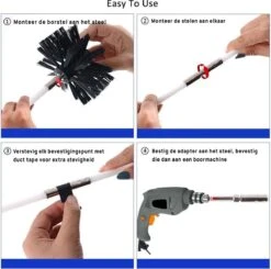 Kibani Schoorsteenborstel 7 Meter - Schoorsteenreiniger - Schoorsteenveger - Schoorsteenveegset - Schoorsteen Borstel - Veegkit - Borstelset Voor Boormachine - Boormachine -Lifestyle-Productwinkel 1200x1189 7