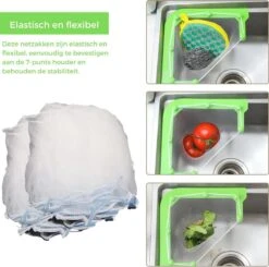 Merkloos Gootsteen Organizer - Gootsteen Afval Netje - Gootsteenontstopper - Spoelbak - Incl. 50 Netjes -Lifestyle-Productwinkel 1200x1191 2