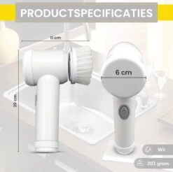 Lenga Elektrische Schoonmaakborstel - 5 In 1 Borstel - Oplaadbaar - Wasborstel - Schoonmaakmiddelen - Schrobborstels -Lifestyle-Productwinkel 1200x1197 18