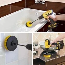 Merkloos 4-delige Borstelset Voor Boormachine - Inclusief Verlengstuk - Opzetborstels - Schrobborstel - Schuurborstel - Schoonmaakborstel - Tapijtreiniger - Brush - Geel - Gratis Verzending -Lifestyle-Productwinkel 1200x1199 17