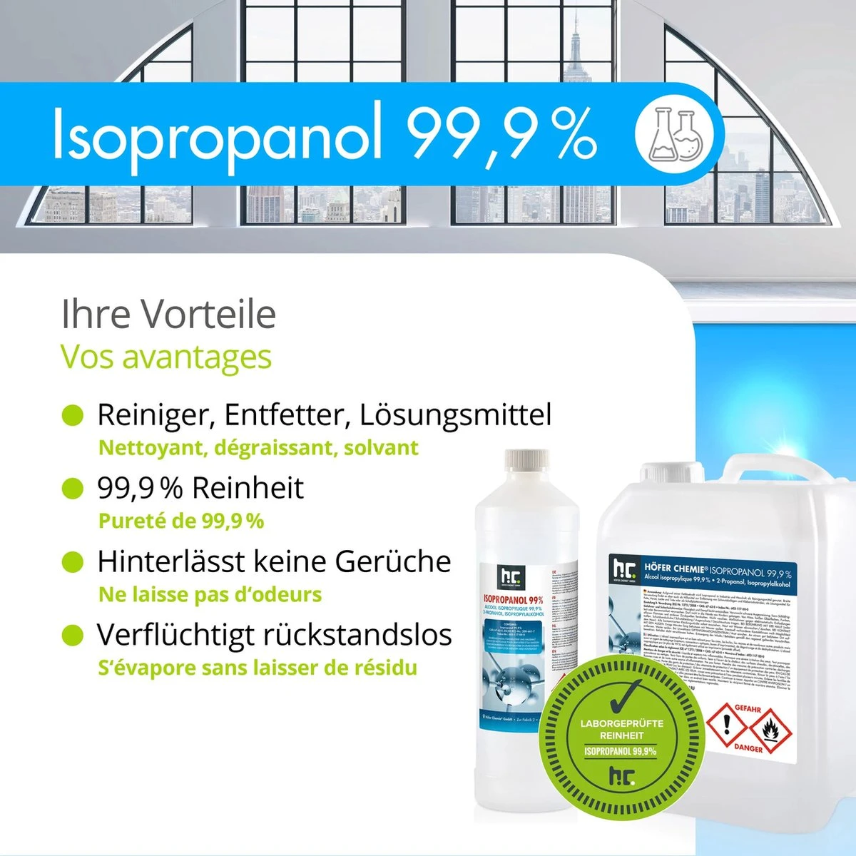 Isopropyl Alcohol - Isopropanol - IPA - Isopropyl - 99,9% Zuiver - 1000ml - Inclusief Trechter 3 Isopropyl Alcohol - Isopropanol - IPA - Isopropyl - 99,9% Zuiver - 1000ml - Inclusief Trechter - Afbeelding 2