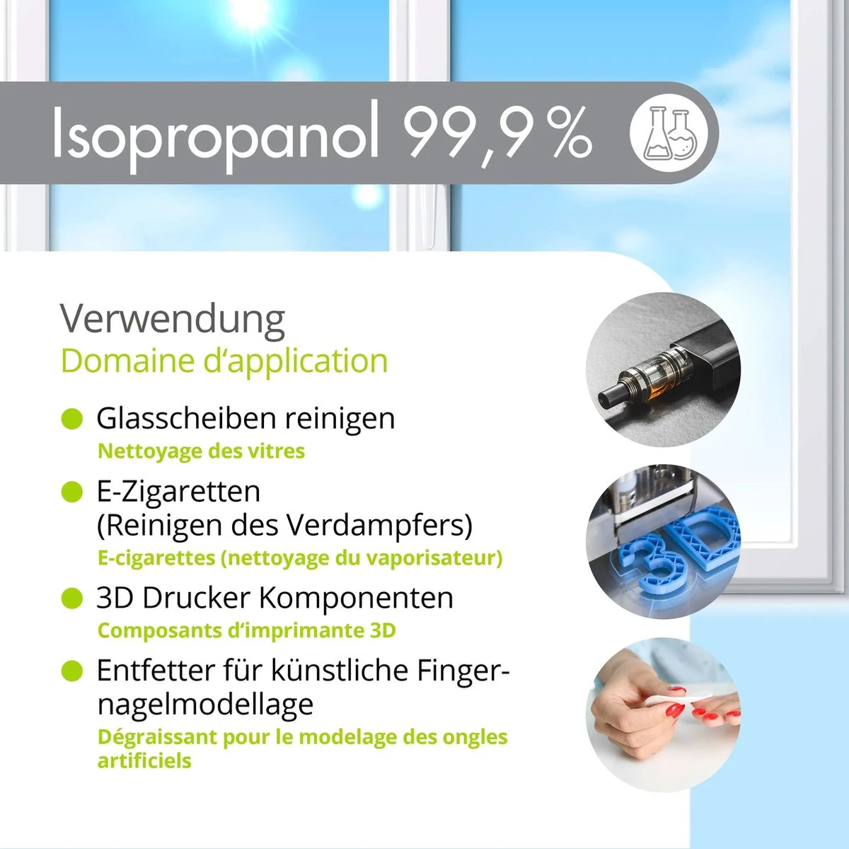 Isopropyl Alcohol - Isopropanol - IPA - Isopropyl - 99,9% Zuiver - 1000ml - Inclusief Trechter 7 Isopropyl Alcohol - Isopropanol - IPA - Isopropyl - 99,9% Zuiver - 1000ml - Inclusief Trechter - Afbeelding 6