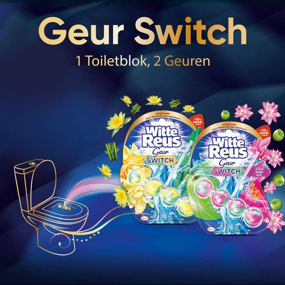 Witte Reus Toiletblok Geur Switch - Lotus Bamboe - WC Blokjes Voordeelverpakking - 10 Stuks 12 Witte Reus Toiletblok Geur Switch - Lotus Bamboe - WC Blokjes Voordeelverpakking - 10 Stuks - Afbeelding 10