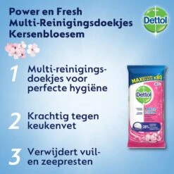 Dettol - Schoonmaakdoekjes - Power & Fresh - Kersenbloesem - 80 Stuks X8 -Lifestyle-Productwinkel 1200x1200 1144