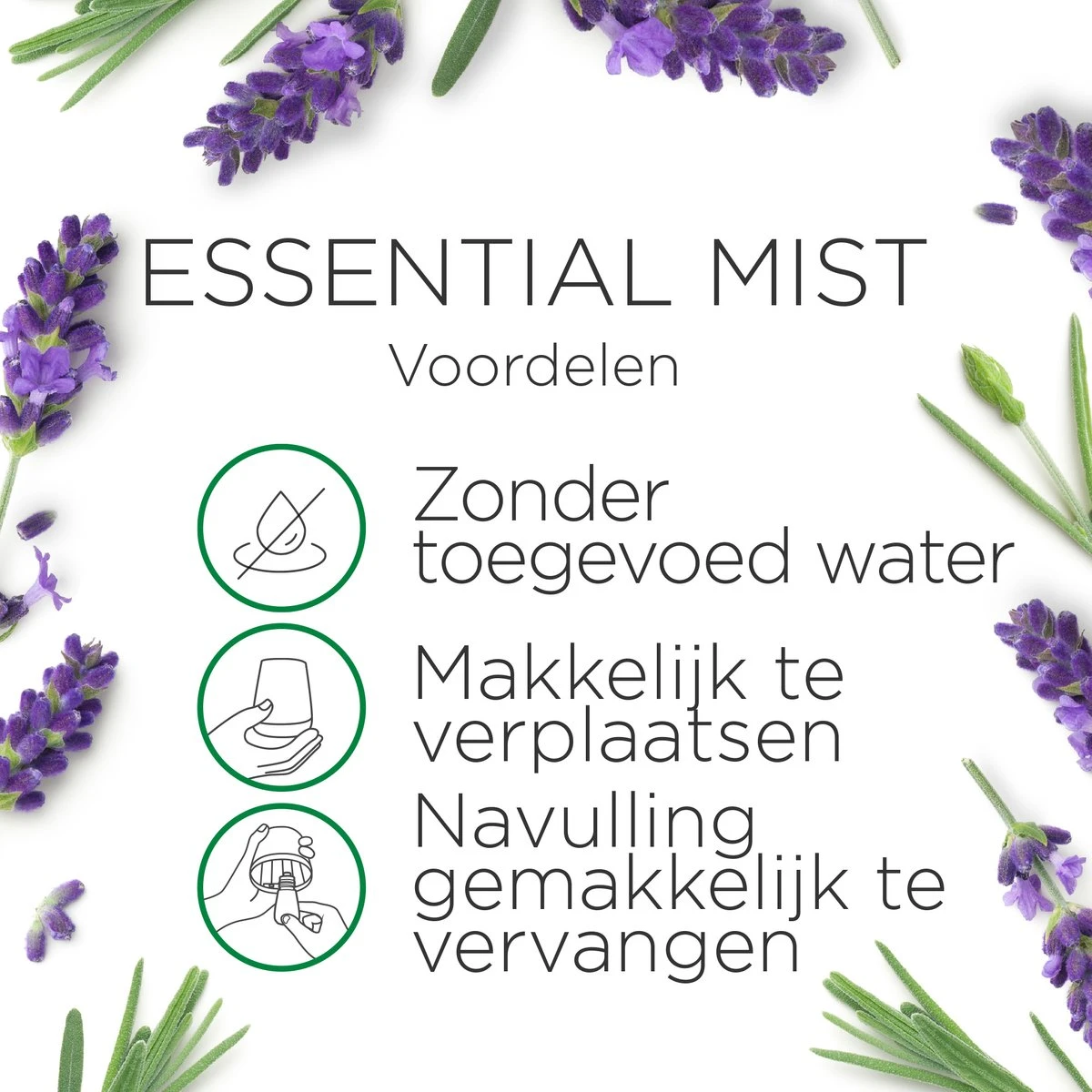 Air Wick Essential Mist Automatische Luchtverfrisser - Ontspannende Lavendel - 3 Navullingen 3 Air Wick Essential Mist Automatische Luchtverfrisser - Ontspannende Lavendel - 3 Navullingen - Afbeelding 2