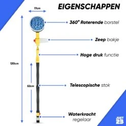JUST23 Telescopische Autowasborstel – Schrobber Met Steel – Velgenborstel - Autowasset Met Zeep - Roterende Schoonmaakborstel - Multifunctionele Wasborstel -Lifestyle-Productwinkel 1200x1200 1375