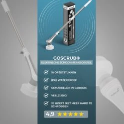 GoScrub® Elektrische Schoonmaakborstel – Elektrische Schrobber - Schrobborstel – Voor Badkamer Of Keuken – Schrobber Met Steel – Luiwagen – Polijstmachine - Poetsmachine Met 10 Opzetstukken 19 GoScrub® Elektrische Schoonmaakborstel – Elektrische Schrobber - Schrobborstel – Voor Badkamer Of Keuken – Schrobber Met Steel – Luiwagen – Polijstmachine - Poetsmachine Met 10 Opzetstukken -Lifestyle-Productwinkel 1200x1200 1440