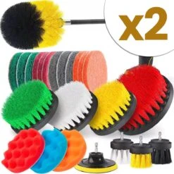 Borstelset Boormachine 25 Delig Per 2 - Schuursponsjes- Schrobborstel - Boorborstel - Schuurborstel - Borstel Boormachine - Schoonmaakborstel - Reinigingsborstel - Tapijtreiniger - Borstelset