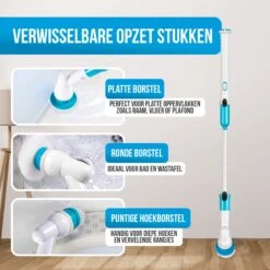 Strex Elektrische Schoonmaakborstel - Draadloze Schrobborstel - Schrobber - 3 Opzetstukken - Telescoopsteel - Poetsmachine Met Krachtige Accu -Lifestyle-Productwinkel 1200x1200 1488