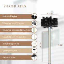 Waay Lifestyle Schoorsteenveegset - Schoorsteenborstel 6 Meter - Schoorsteenreiniger - Schrobborstels - Schoorsteenveger - Flexibele Steel - Geschikt Voor Boormachine - Wit -Lifestyle-Productwinkel 1200x1200 1539