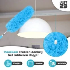 JUST23 Plumeau Uitschuifbaar Met Telescoopsteel – 60 Tot 140 Cm – Ragebol – Stoffer – Duster - Blauw - Incl. Microfiber Doek -Lifestyle-Productwinkel 1200x1200 1563