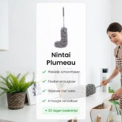 Plumeau Uitschuifbaar Tot 280cm - RVS - Telescopisch - Plumeau Met Telescoopsteel - 360° Flexibel -Lifestyle-Productwinkel 1200x1200 1584