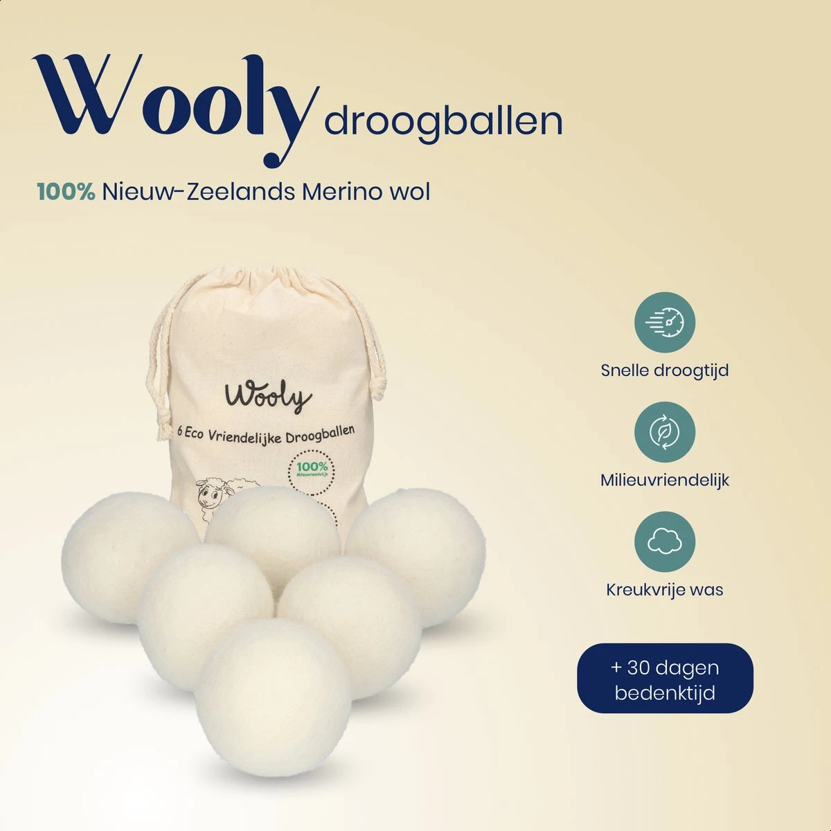 Wooly Drogerballen - 6 Wasdroger Ballen - Duurzaam - Wol - Herbruikbare Wasballen - Wasbol - Wasverzachter 10 Wooly Drogerballen - 6 Wasdroger Ballen - Duurzaam - Wol - Herbruikbare Wasballen - Wasbol - Wasverzachter - Afbeelding 8