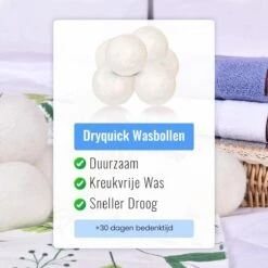 DRYQUICK Drogerballen- Wasbollen- Duurzaam Schapenwol - Herbruikbaar- 6 XL Wasballen Wit 13 DRYQUICK Drogerballen- Wasbollen- Duurzaam Schapenwol - Herbruikbaar- 6 XL Wasballen Wit -Lifestyle-Productwinkel 1200x1200 448