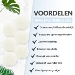 FAVE Drogerballen XL - 6 Stuks - Inclusief 2x Lavendelolie & Opbergzakje - Wasbol - Wasballen - Doseerbol - Droogballen - Duurzaam -Lifestyle-Productwinkel 1200x1200 548