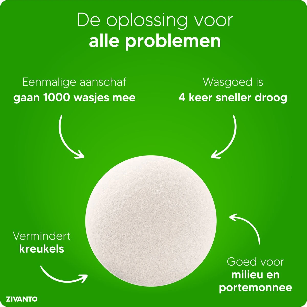 Drogerballen - Droogballen Voor Wasdrogers - Wasdrogerballen, Wasbollen & Wasballen - 100% Diervriendelijk, Duurzaam & Herbruikbaar - Duurzaam Cadeau - Energie Besparen - RWS Wol & Zero Waste - 6 Stuks Van Zivanto 6 Drogerballen - Droogballen Voor Wasdrogers - Wasdrogerballen, Wasbollen & Wasballen - 100% Diervriendelijk, Duurzaam & Herbruikbaar - Duurzaam Cadeau - Energie Besparen - RWS Wol & Zero Waste - 6 Stuks Van Zivanto - Afbeelding 4