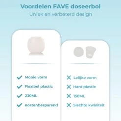 FAVE Doseerbol - Wasbollen - Drogerbollen - Transparant - Doseerdop - 230ml - 1 Stuk - Inclusief E-book -Lifestyle-Productwinkel 1200x1200 560