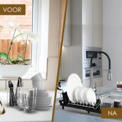 MIRI Afdruiprek – Afwasrek – Uitschuifbaar – Met Lekbak In Gootsteen – Afwas – Roestvrij Staal – Zwart -Lifestyle-Productwinkel 1200x1200 656