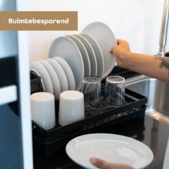 Baulk® - Afdruiprek - Afdruiprek Met Lekbak - Afwas - Droogrek Afwas - RVS - Bestekbak - Modern -Lifestyle-Productwinkel 1200x1200 660