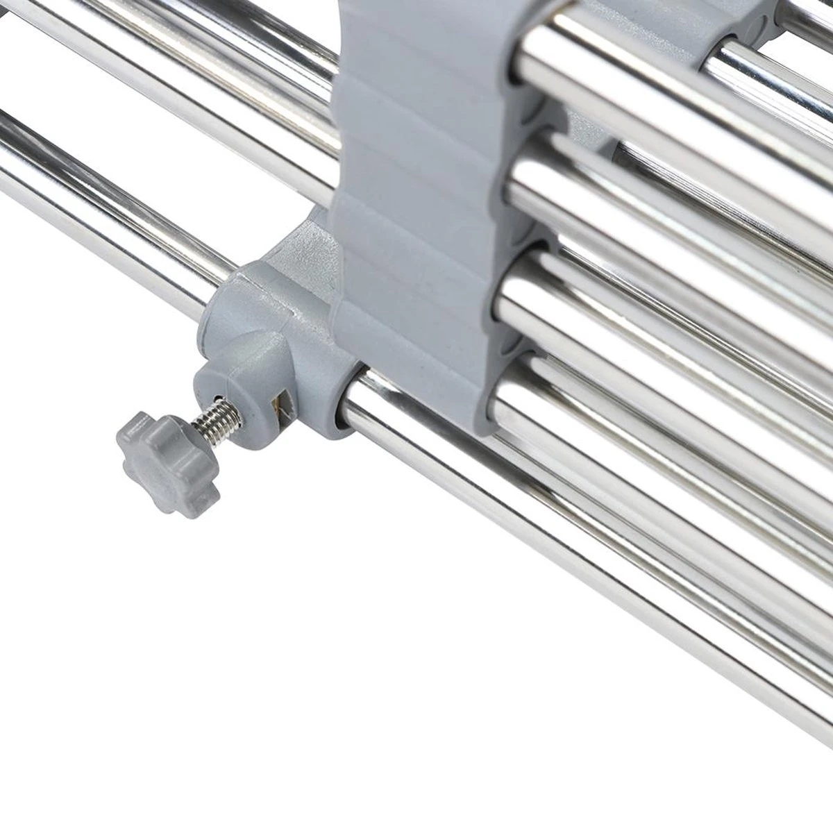 IBright Verstelbare Keukenrek - Gootsteen Mand - Afdruiprek – Vergiet – Verstelbaar In Lengte - Uitschuifbaar - RVS Grijs 13 IBright Verstelbare Keukenrek - Gootsteen Mand - Afdruiprek – Vergiet – Verstelbaar In Lengte - Uitschuifbaar - RVS Grijs - Afbeelding 11