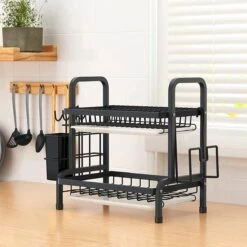 Dish Drying Rack Drainer Afdruiprek Metaal Afvoerafdruiprek Met Druppelbak Black Decker Droogrek Zwart Afdruiprek Brabantiaafdruiprek Metaal Muur -Lifestyle-Productwinkel 1200x1200 912