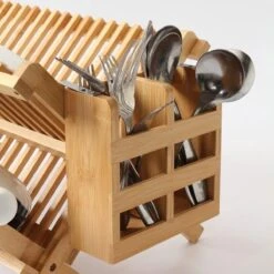 Merkloos Decopatent® Afdruiprek Voor Afwas - Bamboe - Hout - Inklapbaar Afdruiprek - Afwasrekje Inclusief Bestekhouder - Afwas Druiprek -Lifestyle-Productwinkel 1200x1200 922