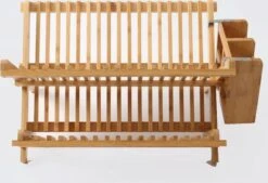 Merkloos Decopatent® Afdruiprek Voor Afwas - Bamboe - Hout - Inklapbaar Afdruiprek - Afwasrekje Inclusief Bestekhouder - Afwas Druiprek -Lifestyle-Productwinkel 1200x823