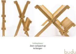 Budu Afdruiprek - Afdruiprekje Van Bamboe Hout - Afdruiprek Voor Afwas - Vaatwasrek - Keukenrek - Inklapbaar - Opvouwbaar - -Lifestyle-Productwinkel 1200x856 2